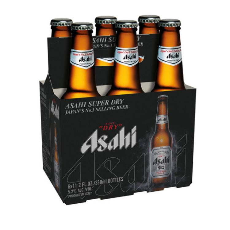 Asahi Super Dry Beer 6 Pack - 12oz Bottles