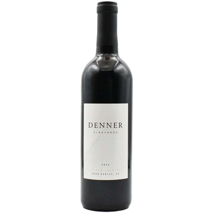 Wine bottle with 'Denner Vineyards' label on a white background